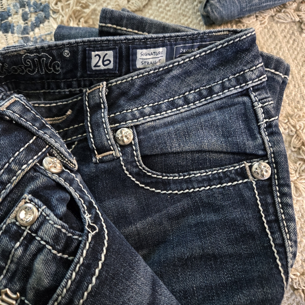Miss Me Dark Blue Straight Leg Jeans